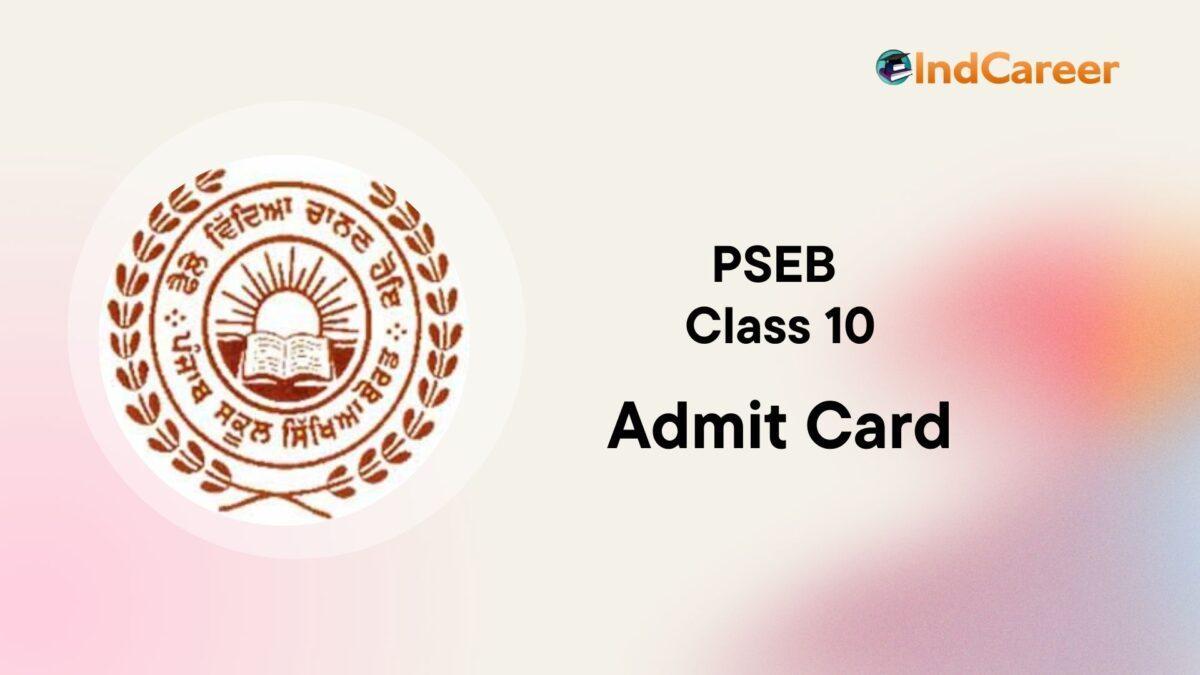 PSEB 10th Admit Card