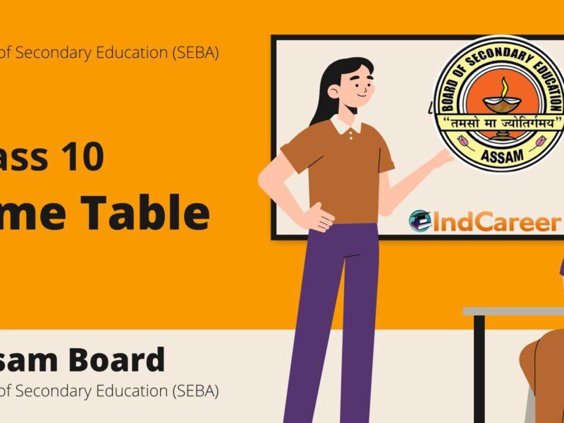 Assam 10th Exam Time Table