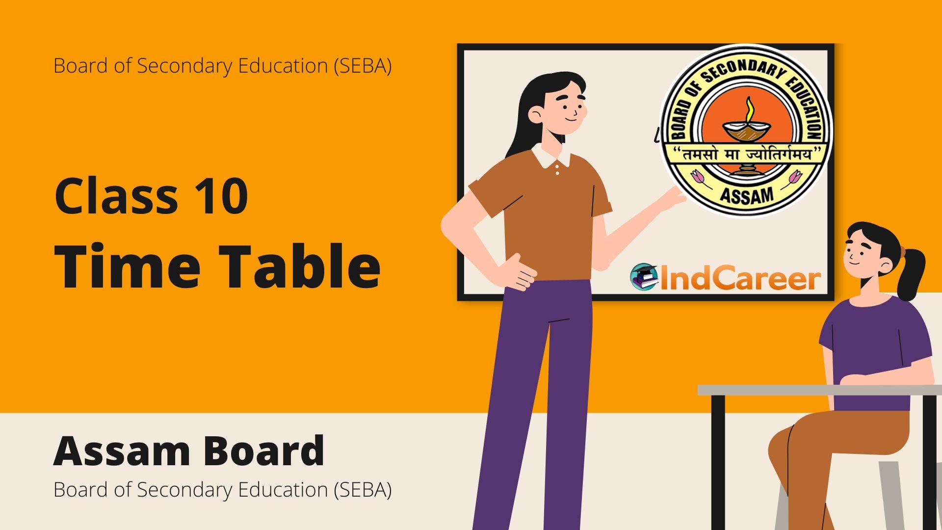 Assam 10th Exam Time Table