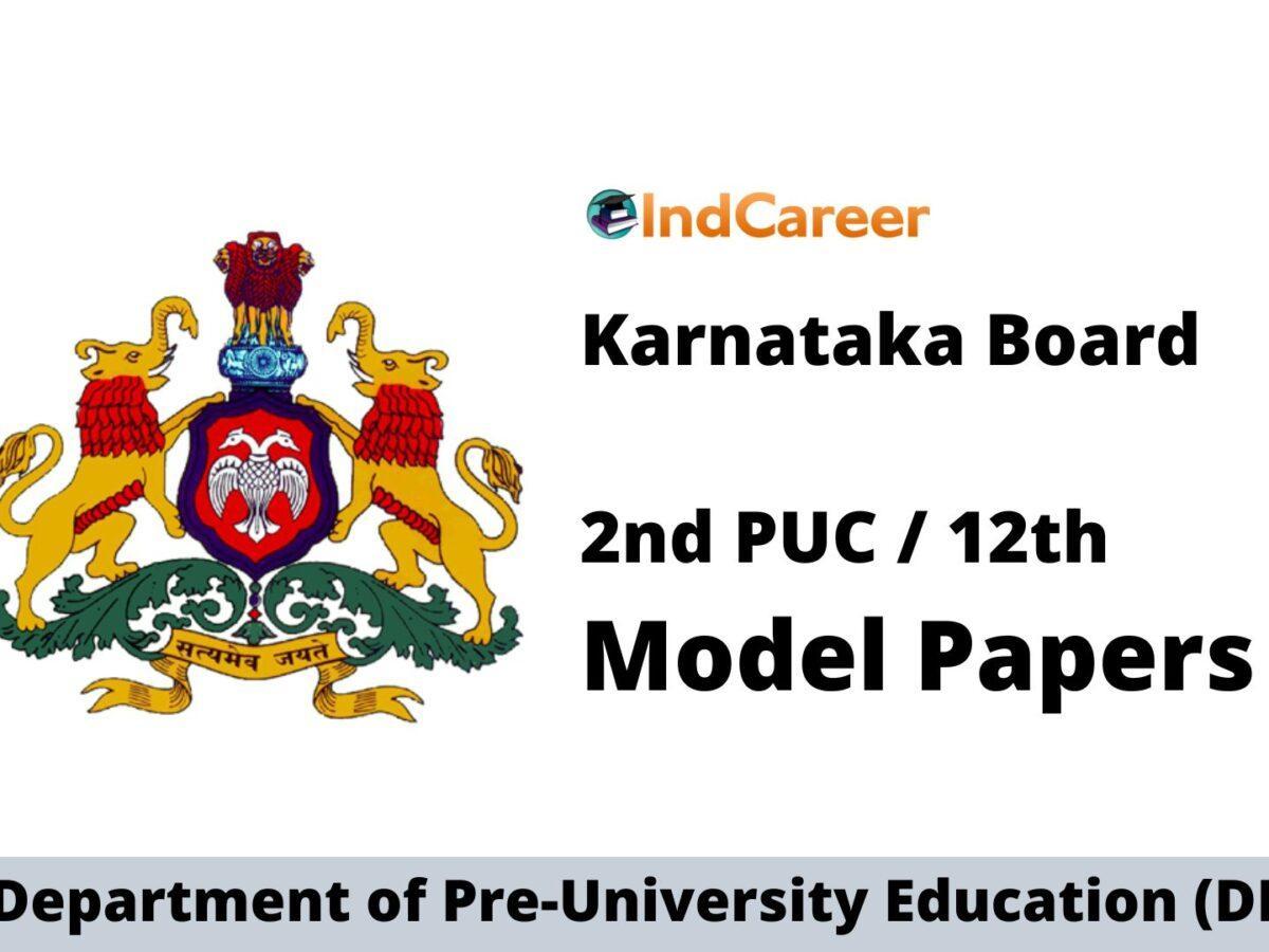 Karnataka 2nd PUC Model Question Papers