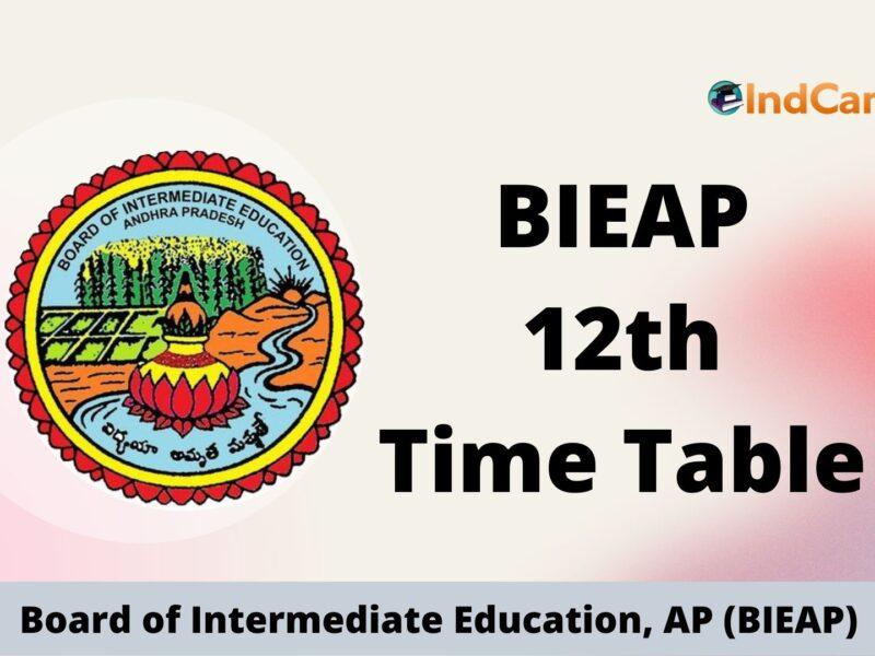 AP Intermediate 2nd Year Vocational Time Table