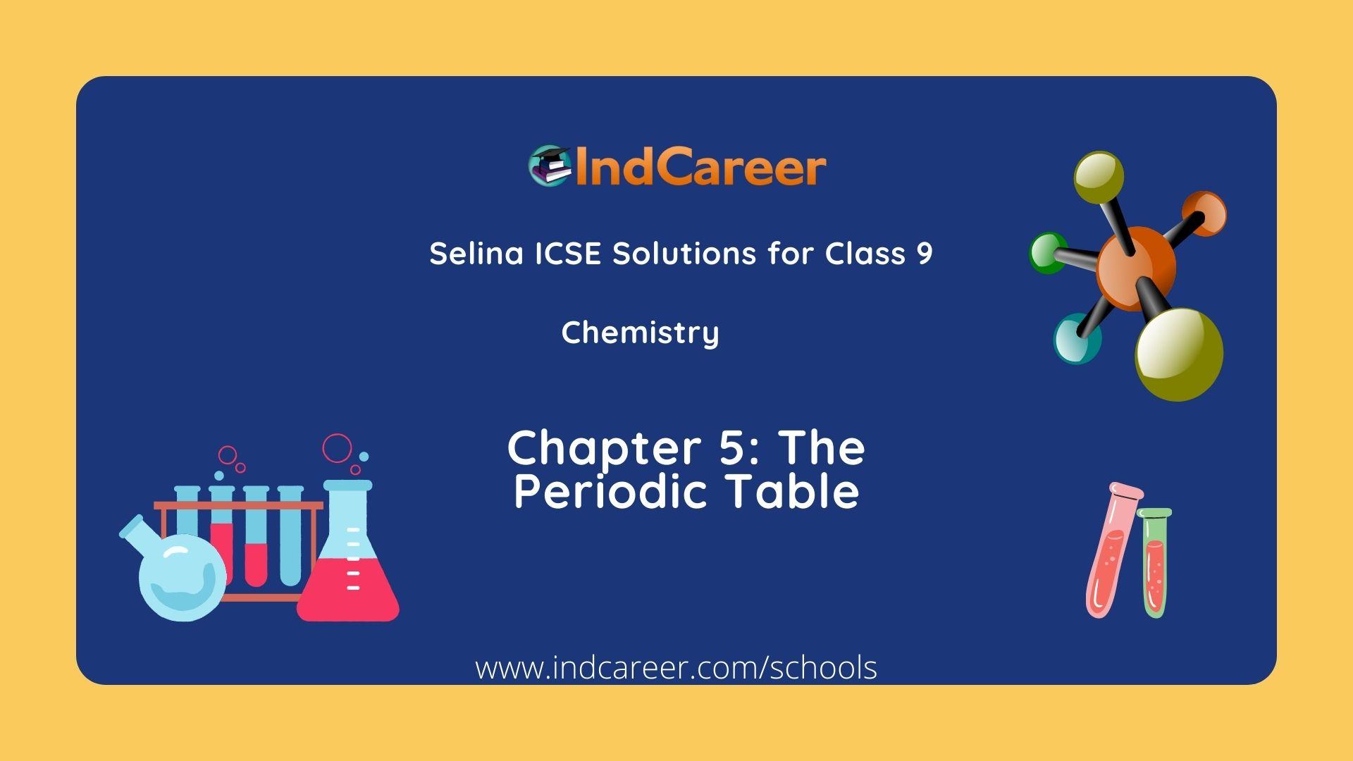 Selina Class 9 ICSE Solutions Chemistry : Chapter 5- The Periodic Table