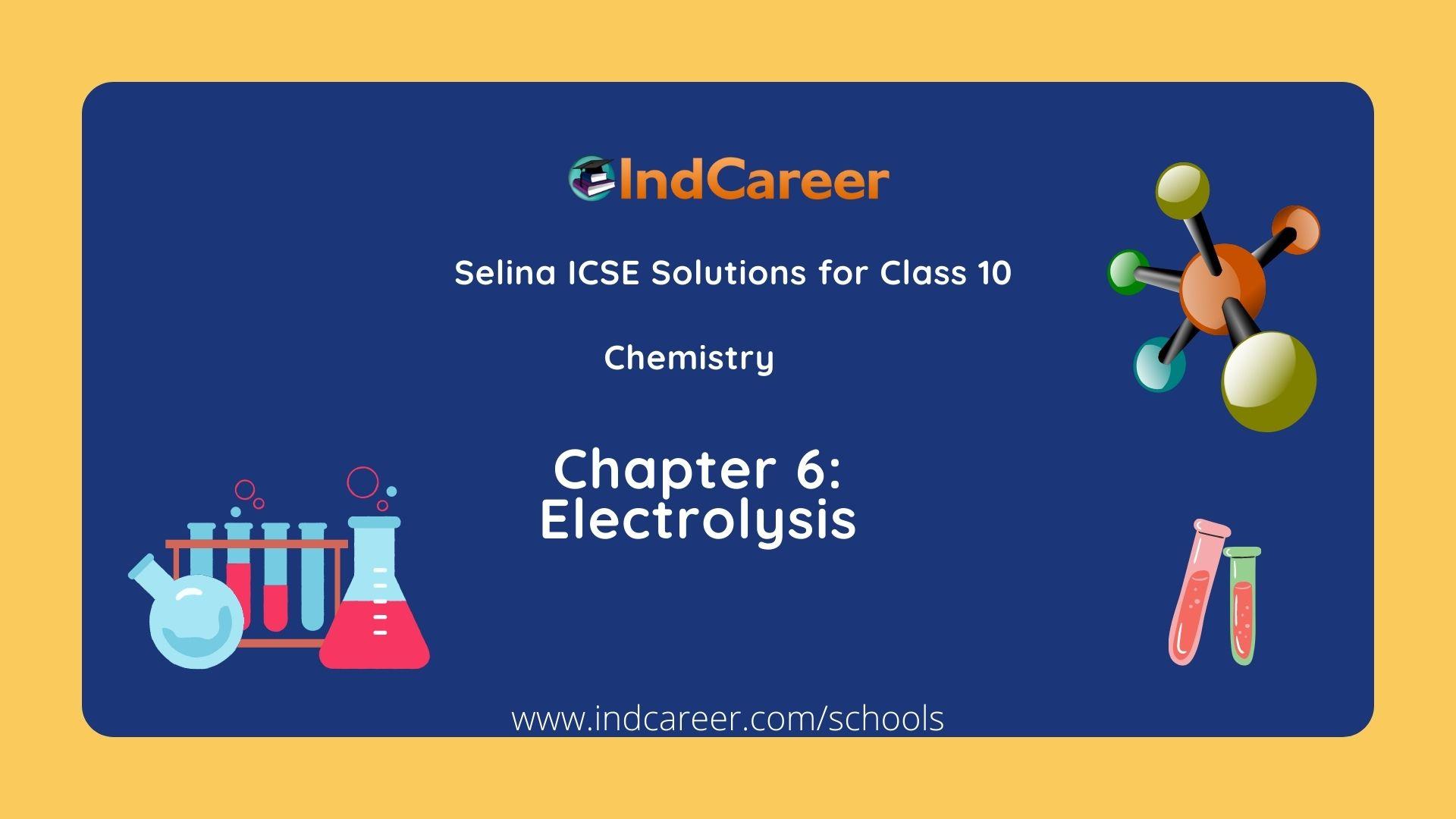 Selina Class 10 ICSE Solutions Chemistry : Chapter 6- Electrolysis