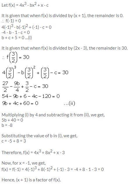 Selina Concise Mathematics Class 10 ICSE Solutions Remainder and Factor Theorems - 28
