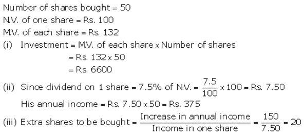 Selina Concise Mathematics Class 10 ICSE Solutions Shares and Dividends - 37