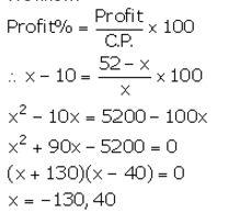 Selina Concise Mathematics Class 10 ICSE Solutions Solving Simple Problems (Based on Quadratic Equations) - 29