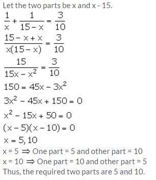 Selina Concise Mathematics Class 10 ICSE Solutions Solving Simple Problems (Based on Quadratic Equations) - 3