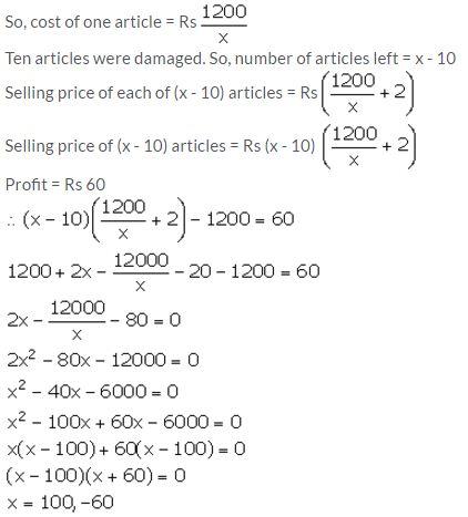 Selina Concise Mathematics Class 10 ICSE Solutions Solving Simple Problems (Based on Quadratic Equations) - 37