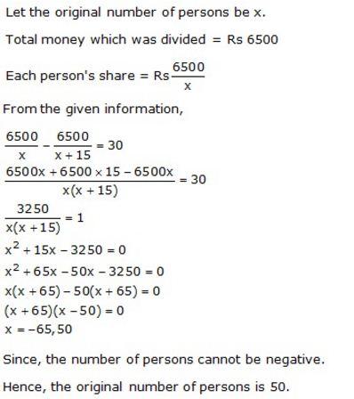 Selina Concise Mathematics Class 10 ICSE Solutions Solving Simple Problems (Based on Quadratic Equations) - 42