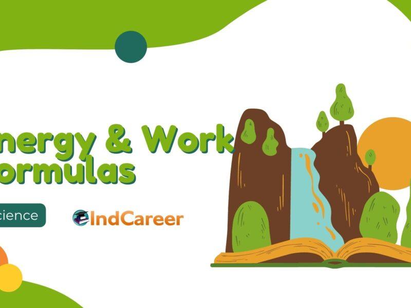 Formulas related to energy and work