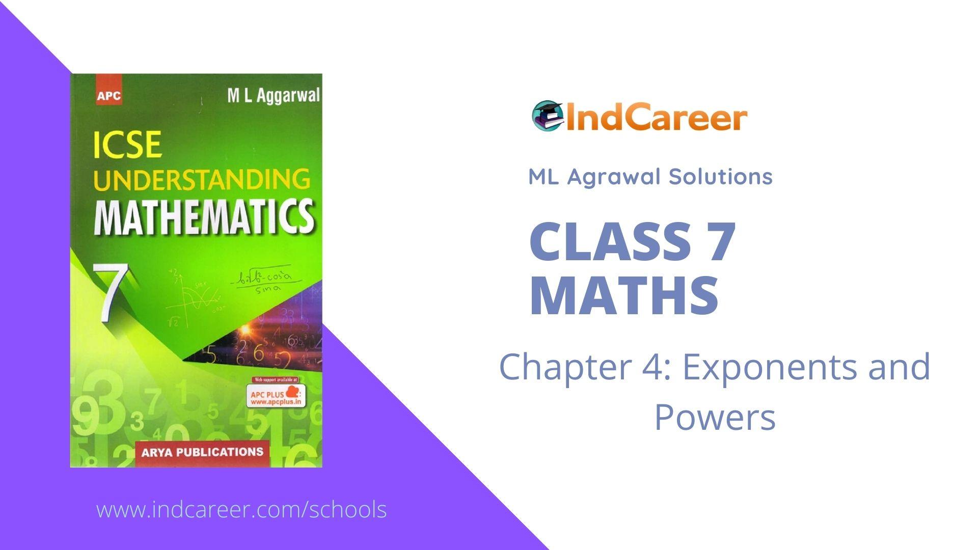 ML Aggarwal Solutions for Class 7 Maths Chapter 4- Exponents and Powers