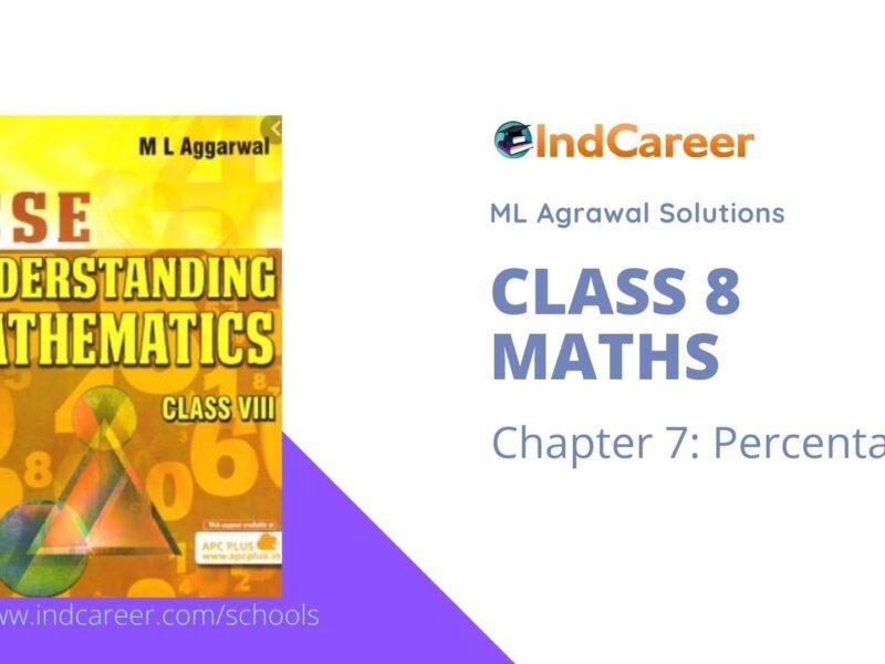 ML Aggarwal Solutions for Class 8 Maths Chapter 7- Percentage