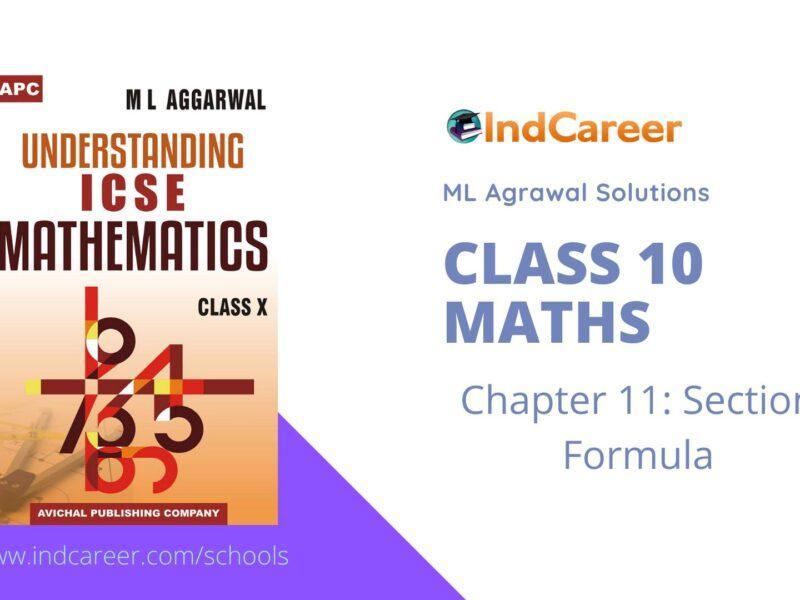 ML Aggarwal Solutions for Class 10 Maths Chapter 11- Section Formula