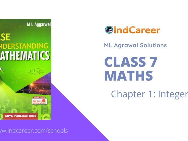 ML Aggarwal Solutions for Class 7 Maths Chapter 1- Integers