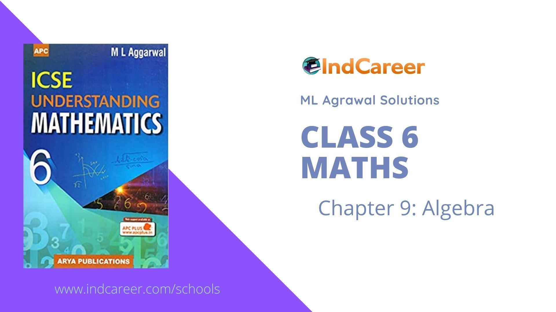 ML Aggarwal Solutions for Class 6 Maths Chapter 9- Algebra