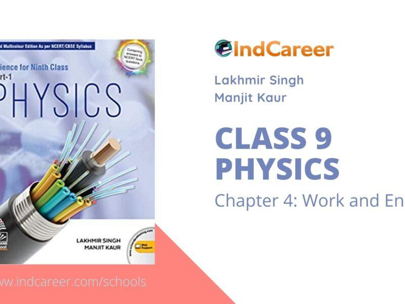 Lakhmir Singh Manjit Kaur Solutions for Class 9 Physics: Chapter 4- Work and Energy