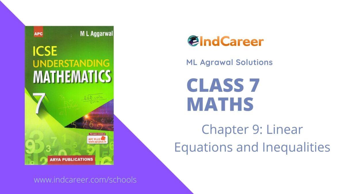 ML Aggarwal Solutions for Class 7 Maths Chapter 9- Linear Equations and Inequalities