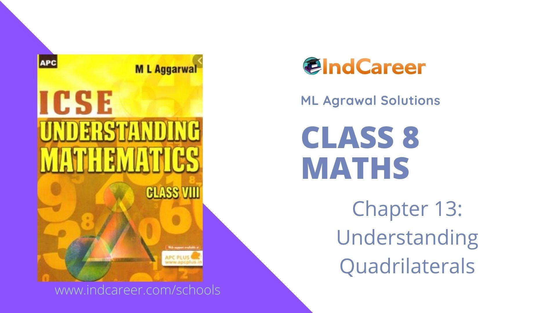 ML Aggarwal Solutions for Class 8 Maths Chapter 13- Understanding Quadrilaterals