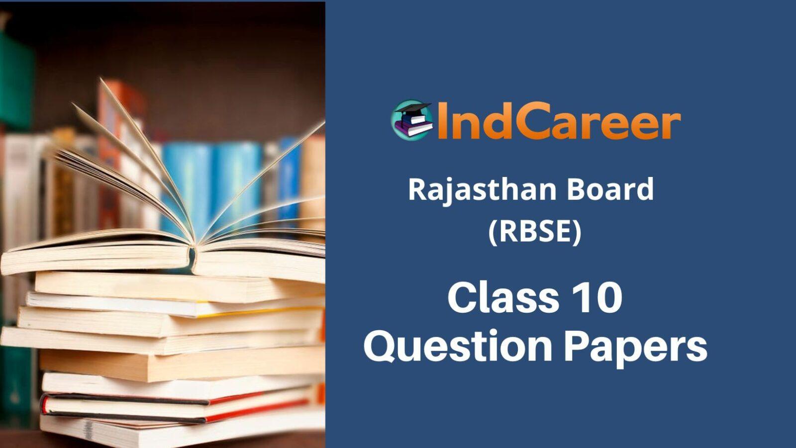RBSE Class 10 Question Papers