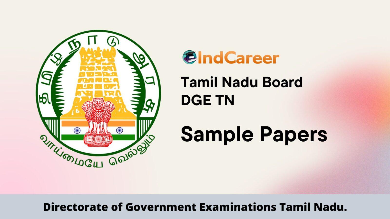 Tamil Nadu Board Sample Paper 2023