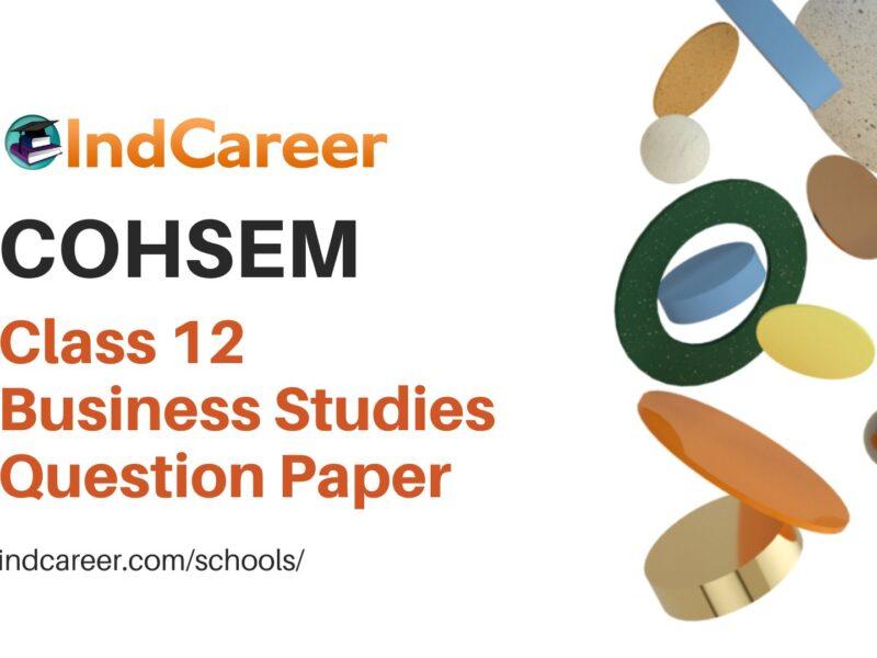 COHSEM Class 12 Question Paper for Business Studies