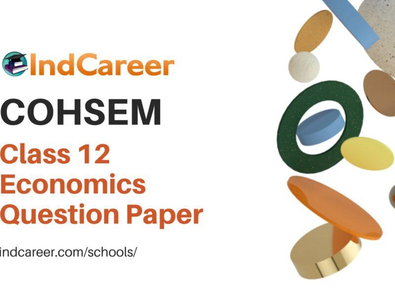 COHSEM Class 12 Question Paper for Economics