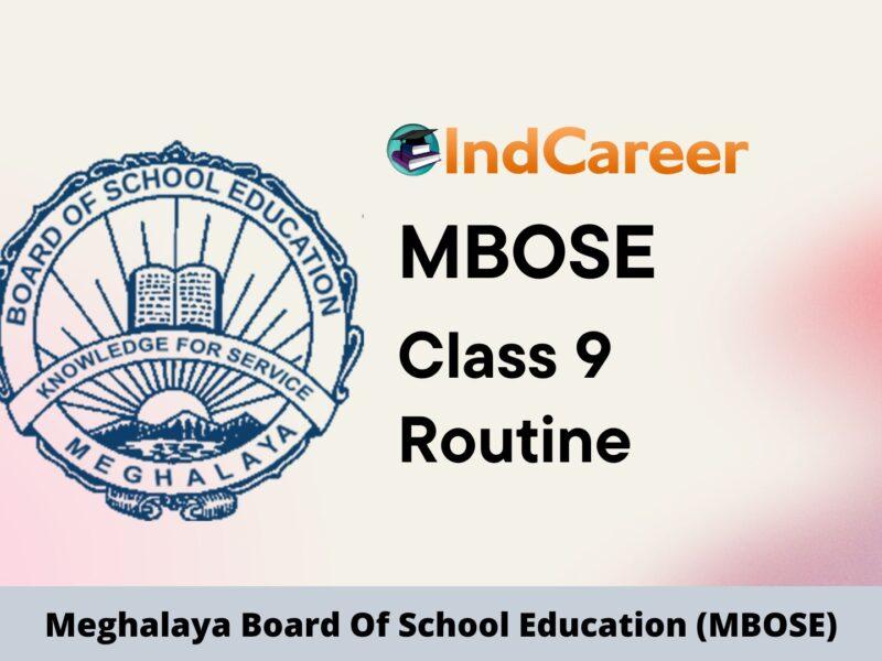 MBOSE Class 9 Routine