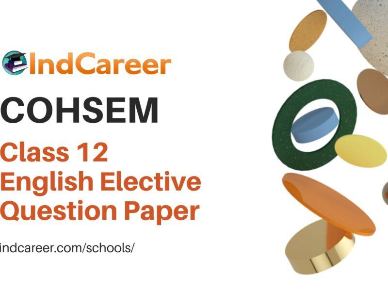 COHSEM Class 12 Question Paper for English Elective