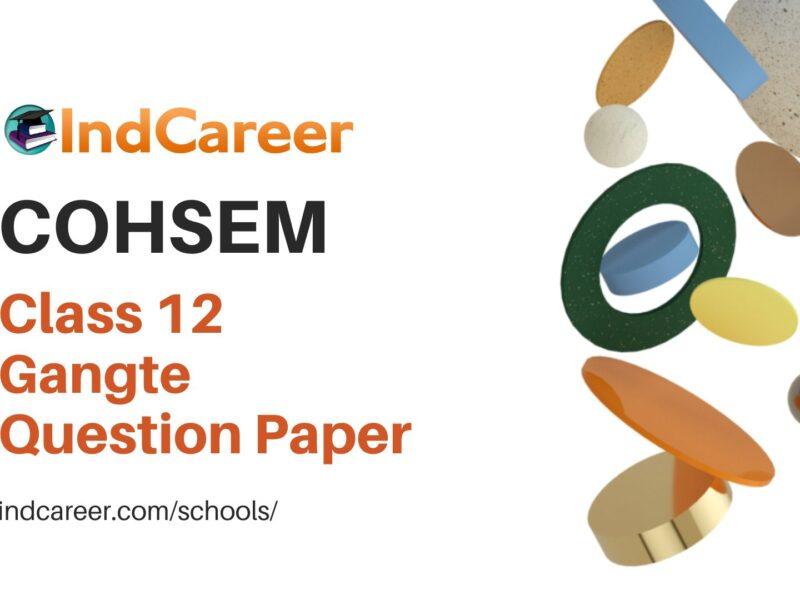 COHSEM Class 12 Question Paper for Gangte