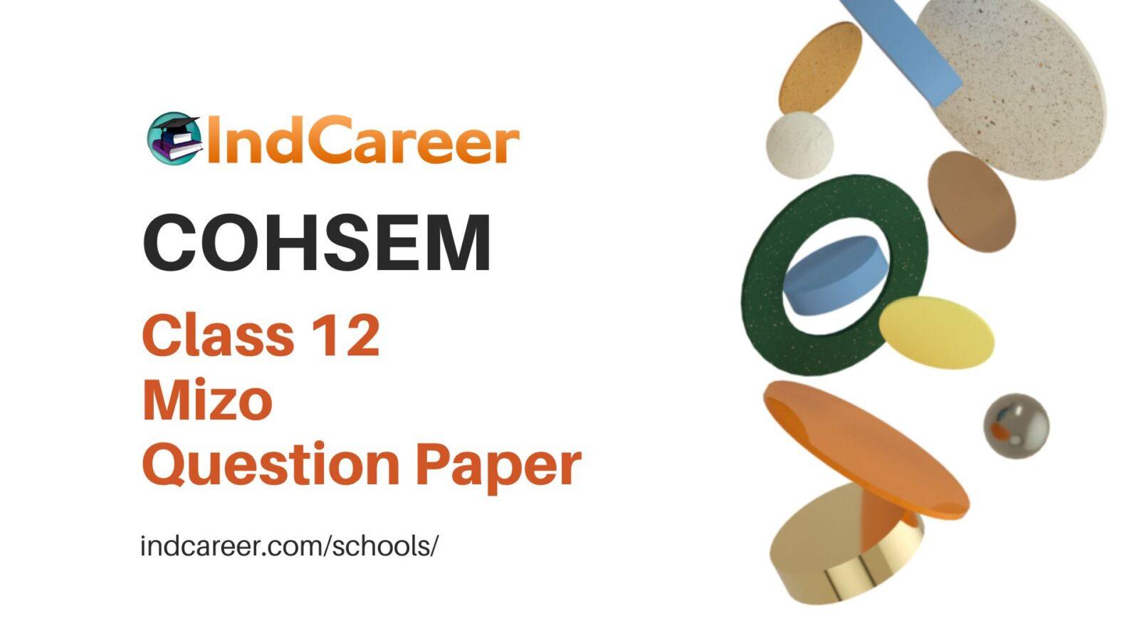COHSEM Class 12 Question Paper for Mizo