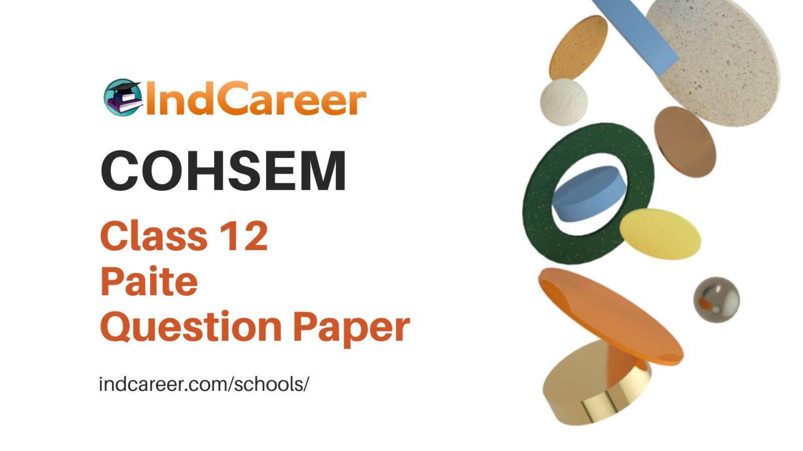 COHSEM Class 12 Question Paper for Paite
