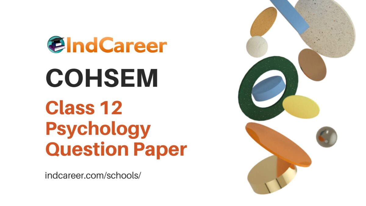 COHSEM Class 12 Question Paper for Psychology