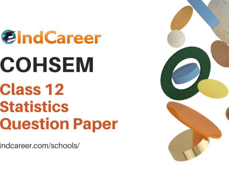 COHSEM Class 12 Question Paper for Statistics