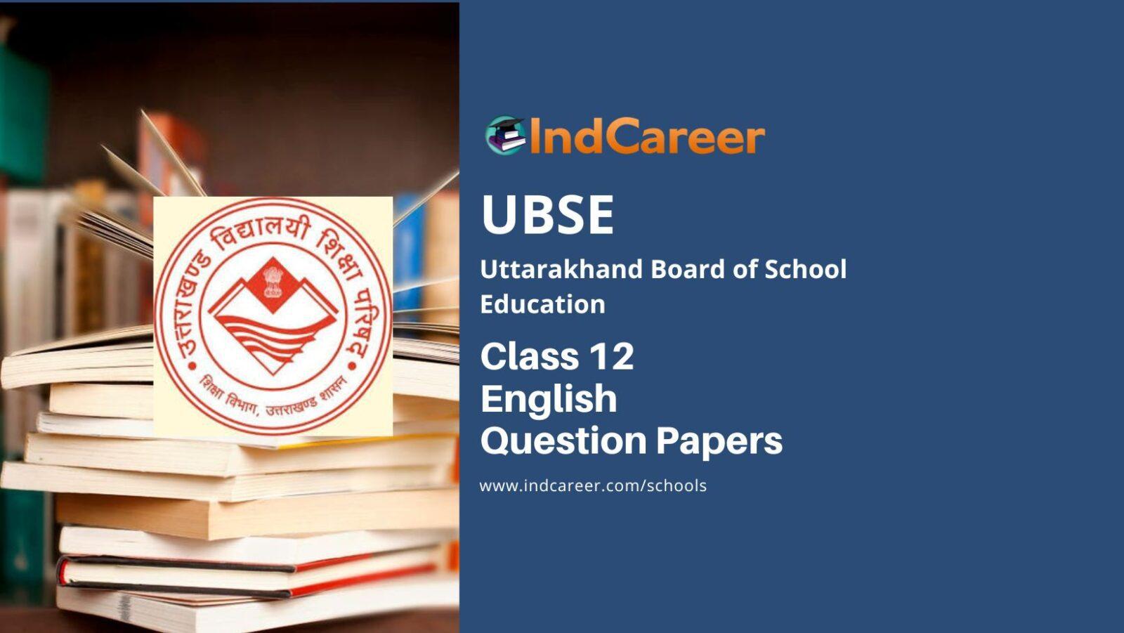 UBSE Class 12 English Question Papers