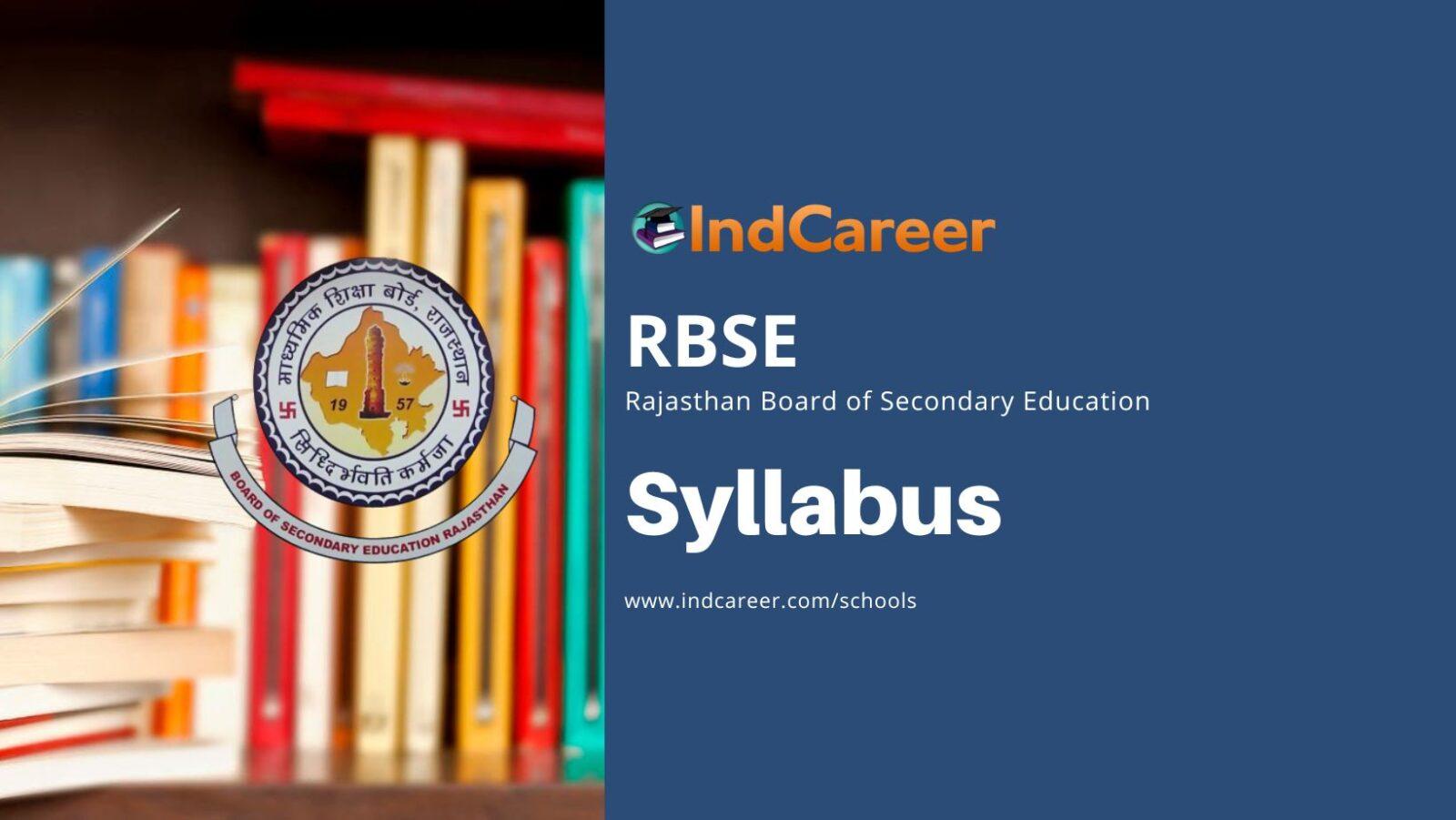 Rajasthan Board Syllabus, RBSE Exam Syllabus