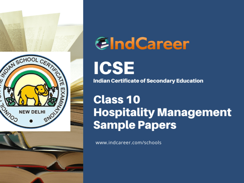 ICSE Class 10 Hospitality Management Sample Paper