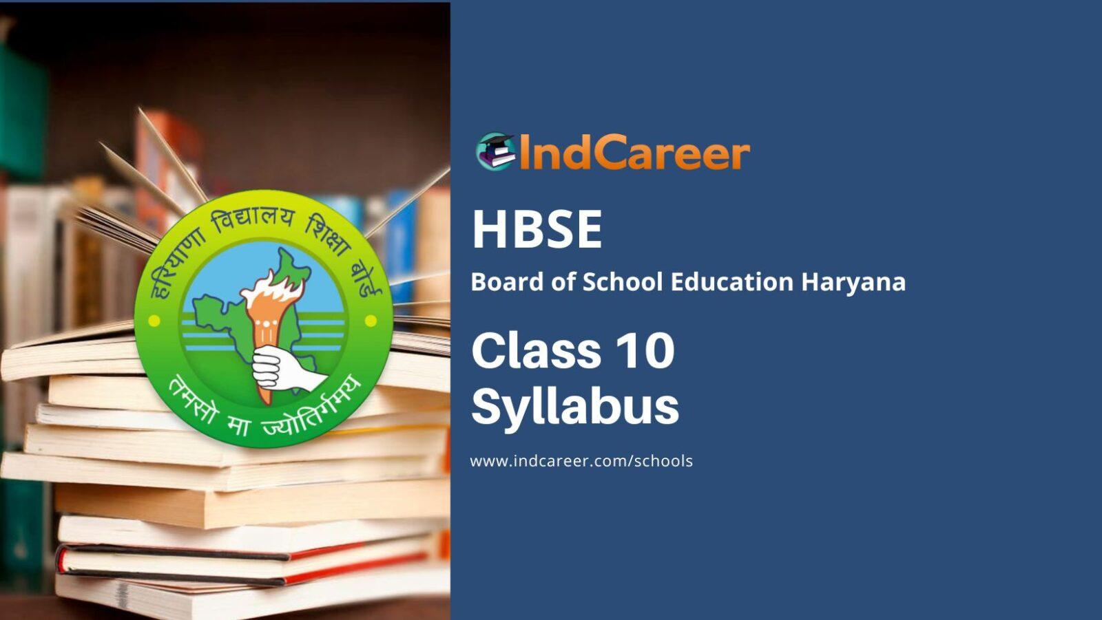 HBSE Class 10 Syllabus