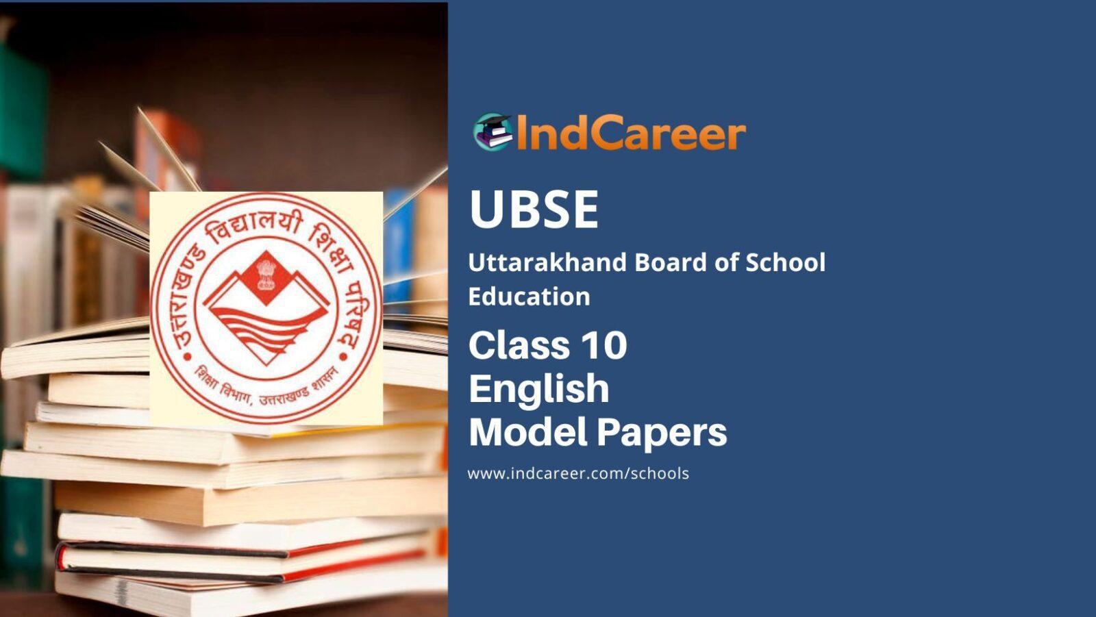 UBSE Class 10 English Sample Paper