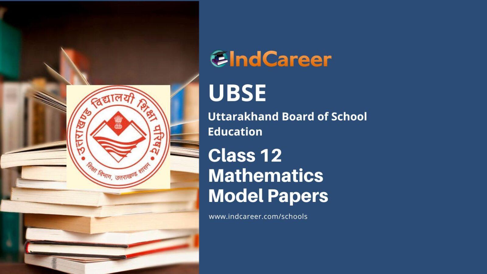 UBSE Class 12 Maths Sample Paper