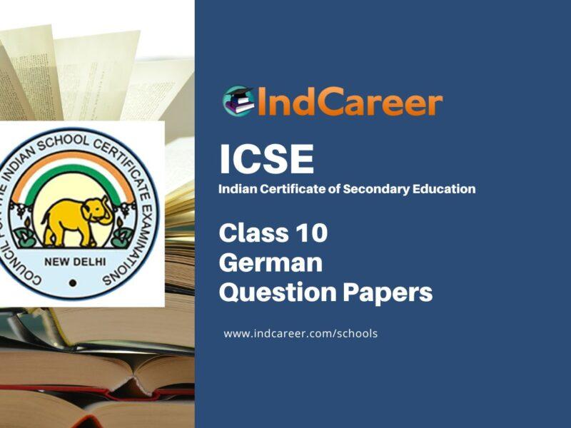 ICSE Class 10 German Question Papers
