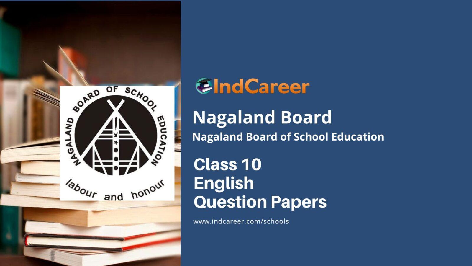 NBSE Class 10 English Question Papers