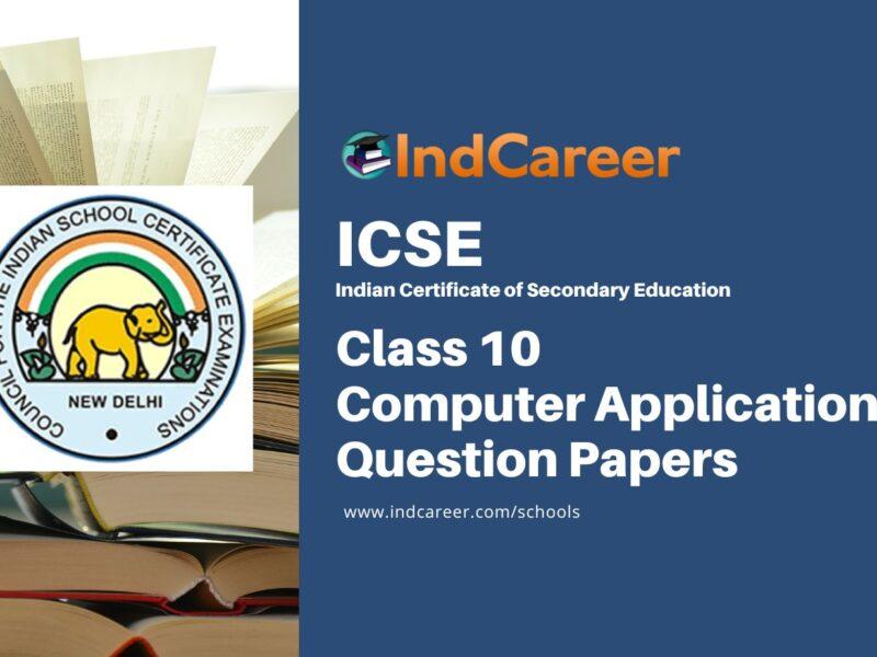 ICSE Class 10 Computer Applications Previous Year Paper