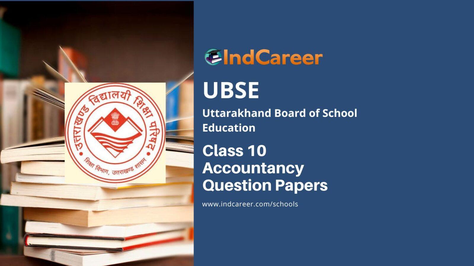 UBSE Class 10 Accountancy Question Papers