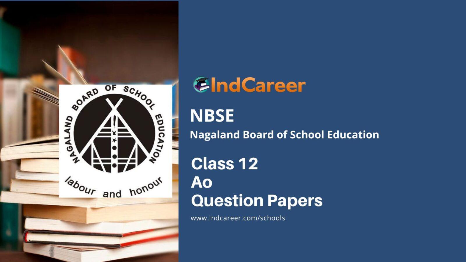NBSE Class 12 AO Question Papers
