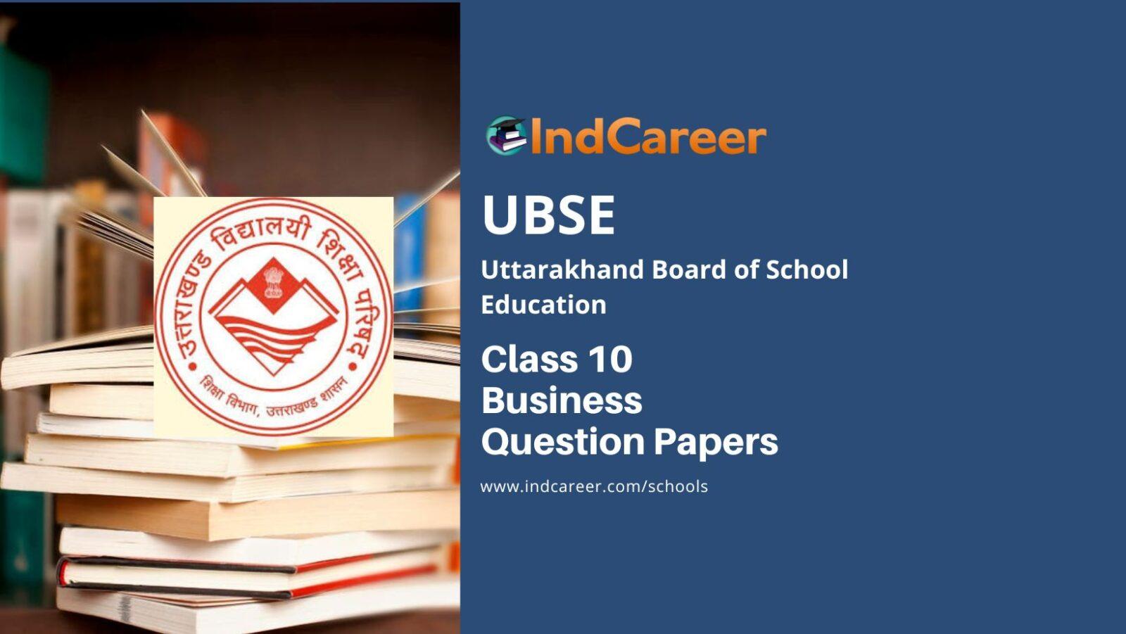 UBSE Class 10 Business Question Papers