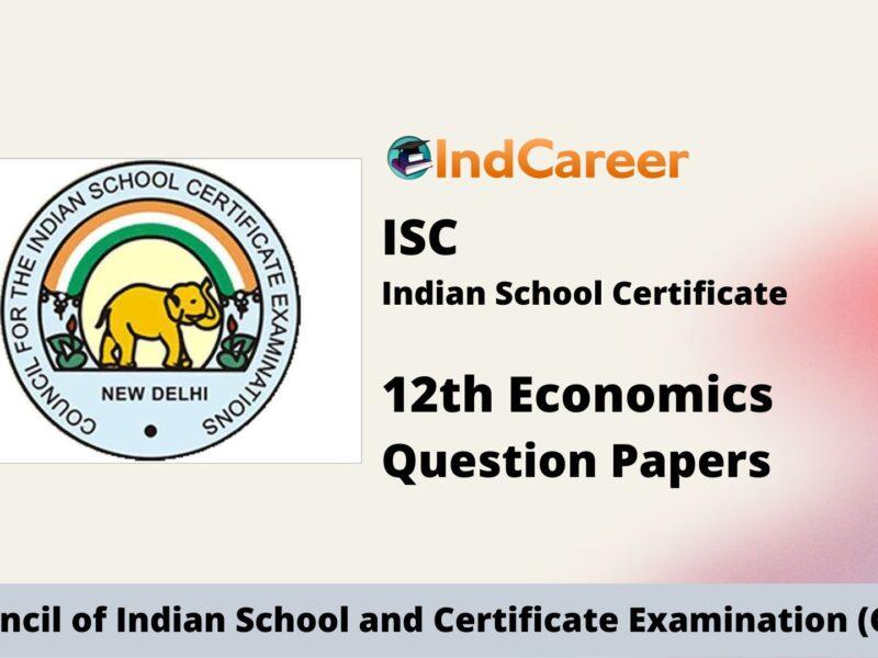 ISC Class 12 Economics Question Papers