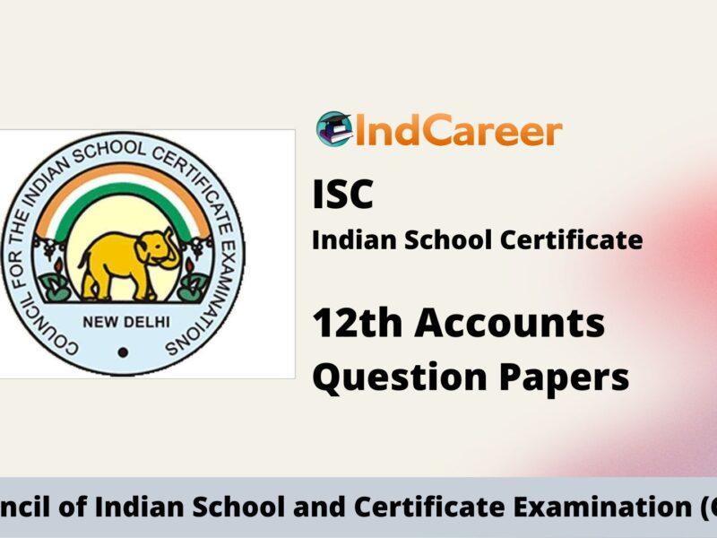 ISC Class 12 Accounts Question Papers