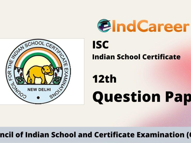 ISC Class 12 Question Papers