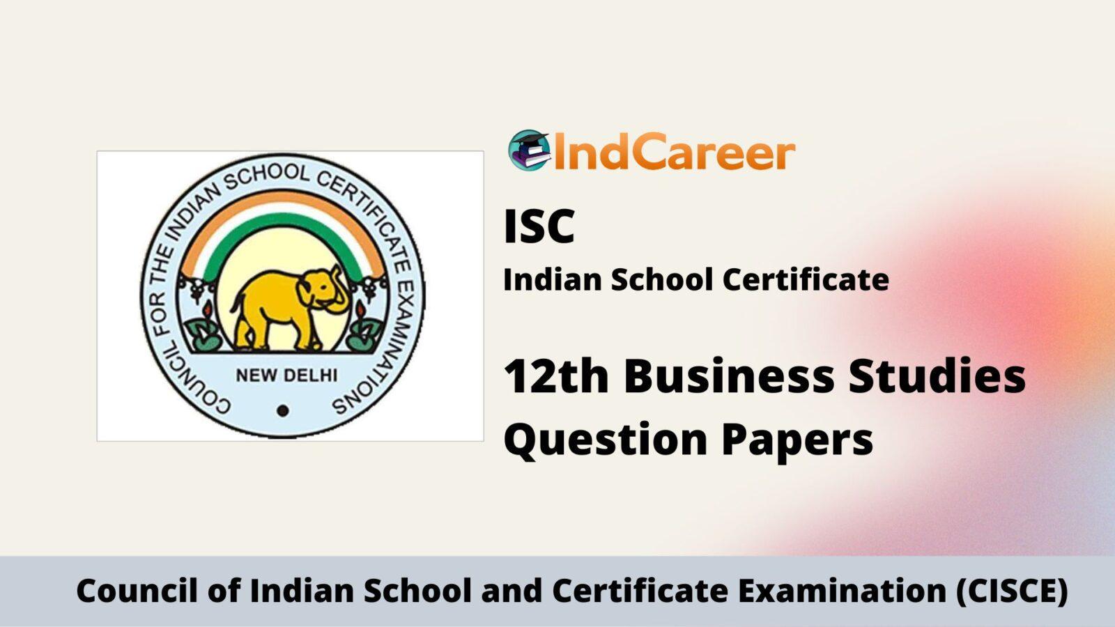 ISC Class 12 Business Studies Question Papers
