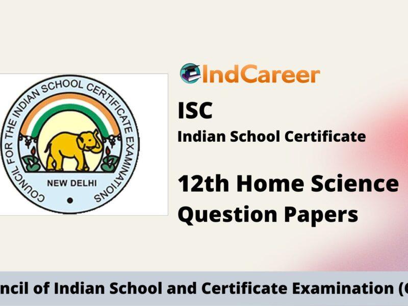 ISC Class 12 Home Science Question Papers